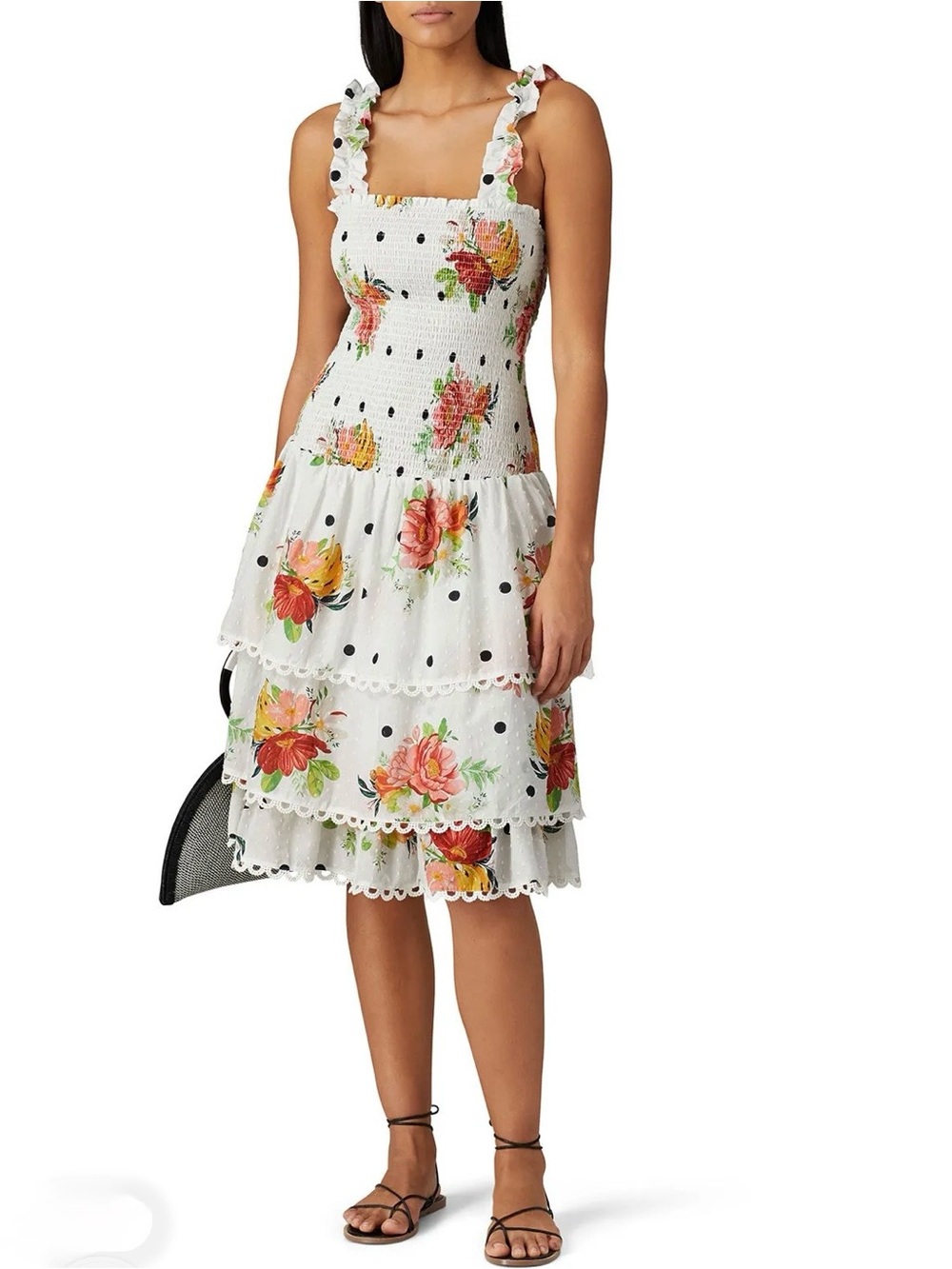 FARM Rio White Nanaju Midi Dress